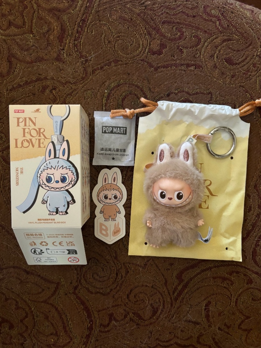 AUTHENTIC, BRAND NEW LABUBU from the Pin For Love "A-M" Series, Letter "B"